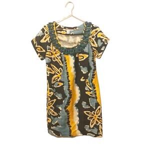 Diane Von Furstenberg Moca beaded Fiji silk dress with pockets size 6